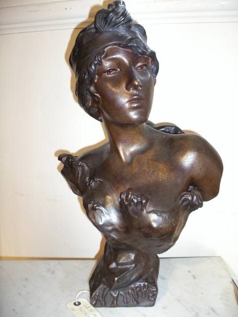 Late 19th Century Plaster Bust of Nymphe